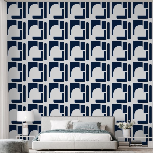 Bold Geometric Statement Accent Wallpaper (Bedroom)