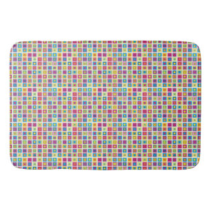Bold Geometric Tiles Bath Mat