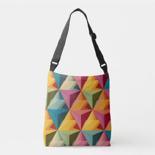 Bold Geometric Triangle Pattern  Crossbody Bag