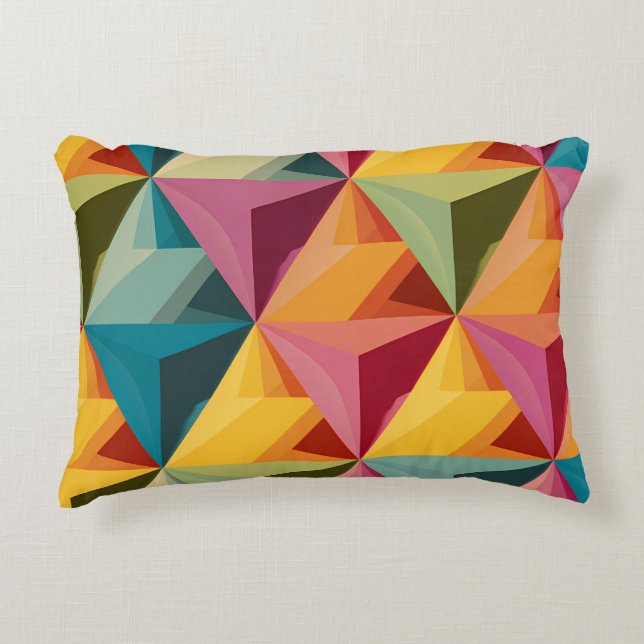 Bold Geometric Triangle Pattern  Decorative Cushion (Front)