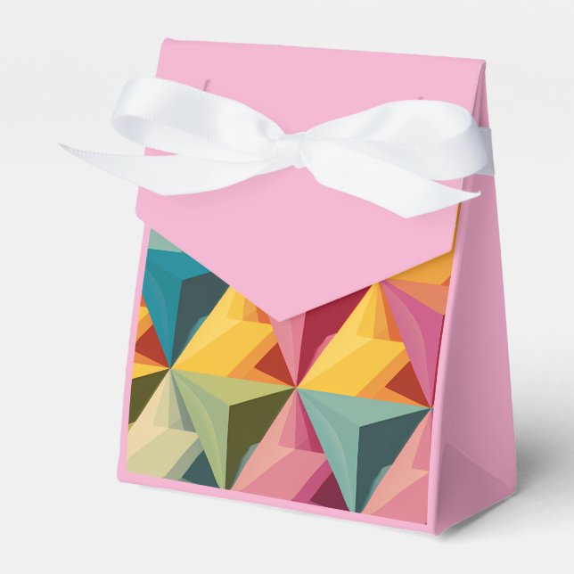 Bold Geometric Triangle Pattern  Favour Box (Front Side)