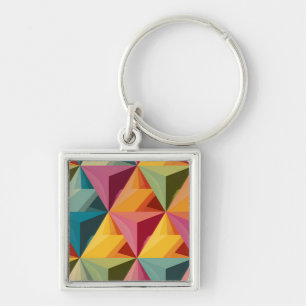 Bold Geometric Triangle Pattern  Key Ring