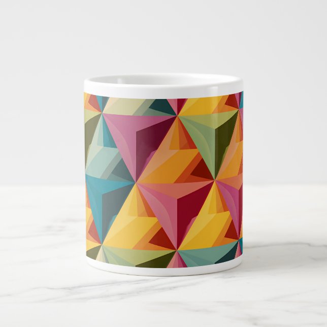 Bold Geometric Triangle Pattern  Large Coffee Mug (Front)