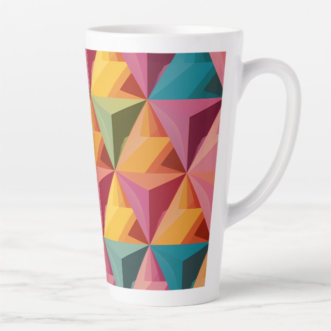 Bold Geometric Triangle Pattern  Latte Mug (Right)