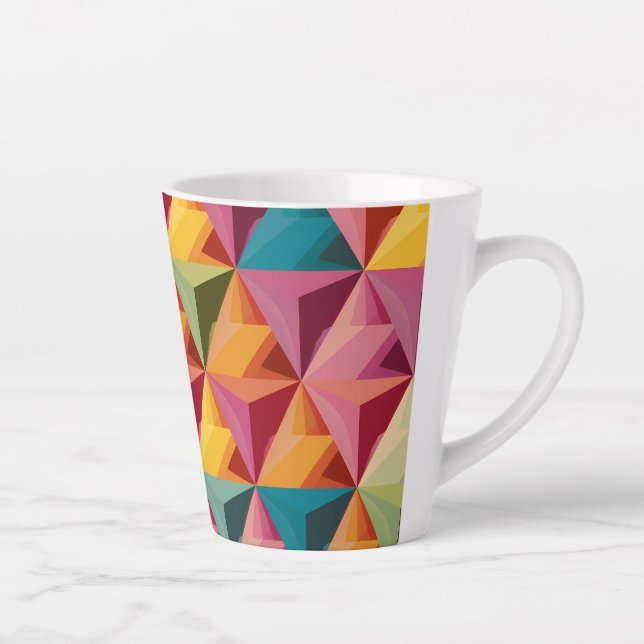 Bold Geometric Triangle Pattern  Latte Mug (Right)