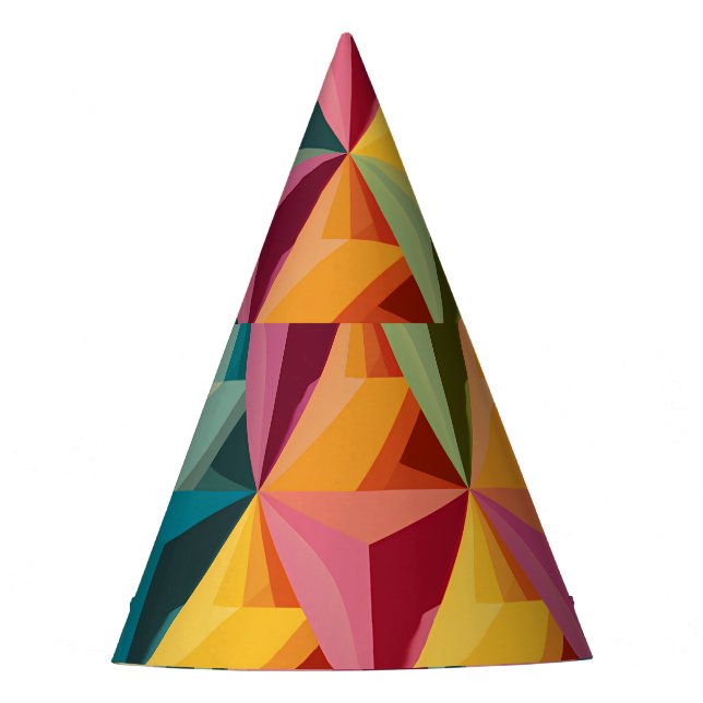 Bold Geometric Triangle Pattern  Party Hat (Front)