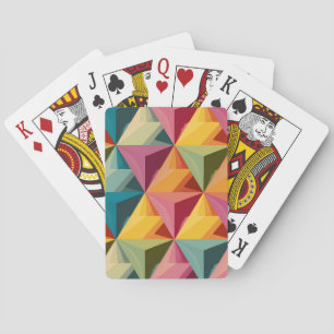 Bold Geometric Triangle Pattern  Playing Cards