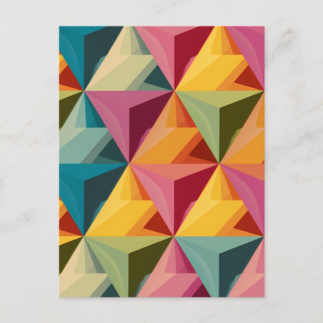 Bold Geometric Triangle Pattern  Postcard (Front)