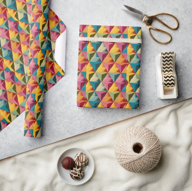 Bold Geometric Triangle Pattern  Wrapping Paper (Crafts)