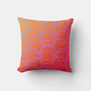 Bold Geometrical Shapes Ombre Throw Pillow