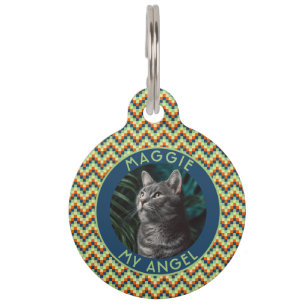 Bold Gift For Pet Owner Chevron Pattern Tag