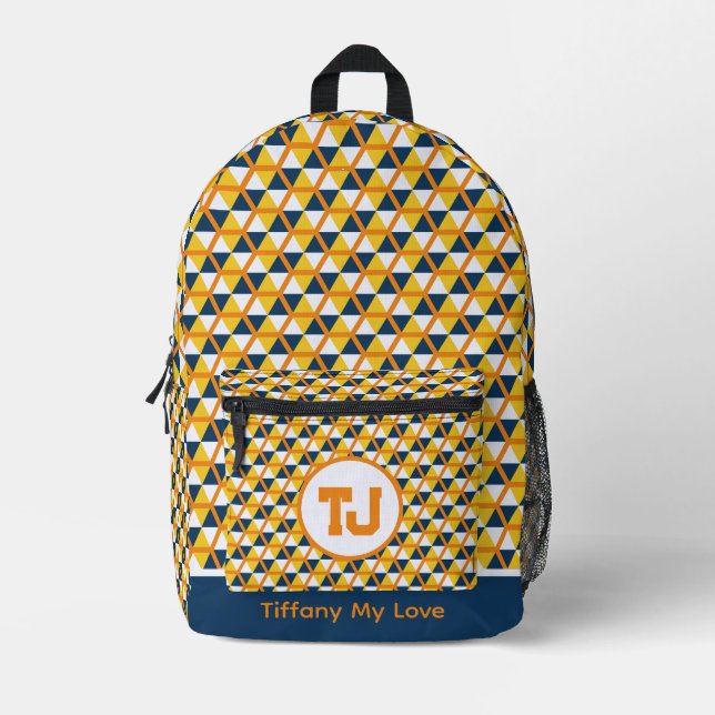 Bold Girly Monogrammed Backpack For Toddlers (Front)