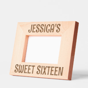 Bold Girly Personalised Sweet Sixteen Etched Frames