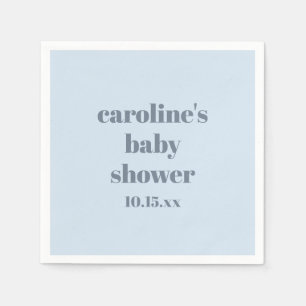 Bold Glacier Blue Modern Fun Custom Baby Shower Napkin