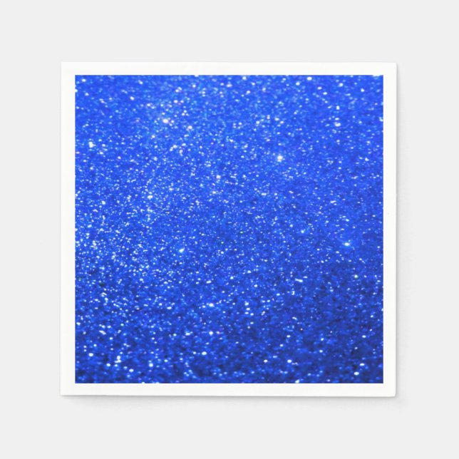 Bold Glitter Background - Royal Blue Napkin (Front)