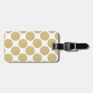 Bold Glitter Gold Polka Dots Luggage Tag
