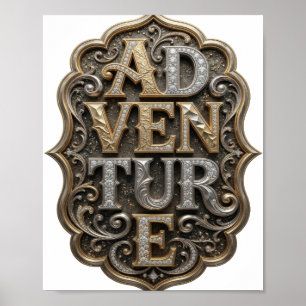 Bold Gold ADVENTURE Bold Design Poster