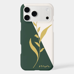 Bold Gold Botanical Green Geometric Abstract Case-