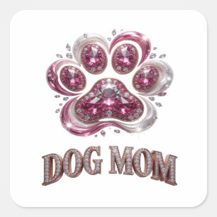 Bold Gold DOG MOM Sticker Art