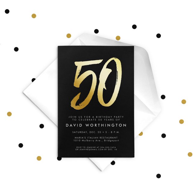 Bold gold elegant 50th birthday party (Creator Uploaded)