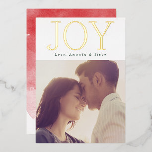 BOLD GOLD JOY Christmas Photo Foil Holiday Card