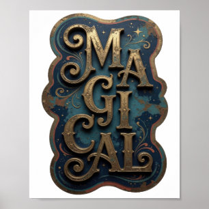 Bold Gold MAGICAL Artistic Motif Poster