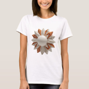 Bold Gold ORANGE AND WHITE FLOWER Quote Design T-Shirt