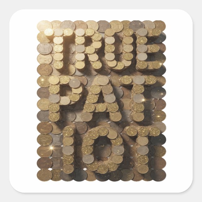 Bold Gold TRUE PATRIOT Sticker Graphic (Front)