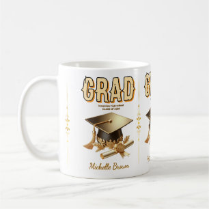 Bold grad modern trendy graduation personalised coffee mug