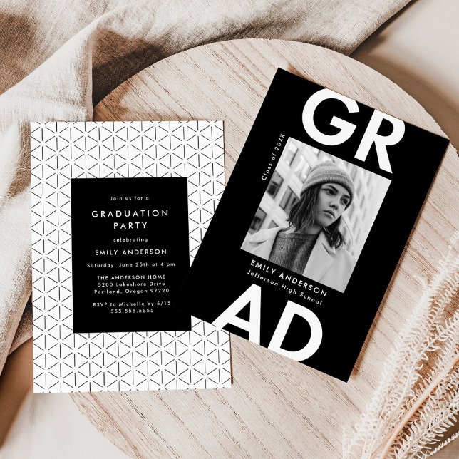 Bold Grad | Photo Graduation Party Invitations (Creator Uploaded)
