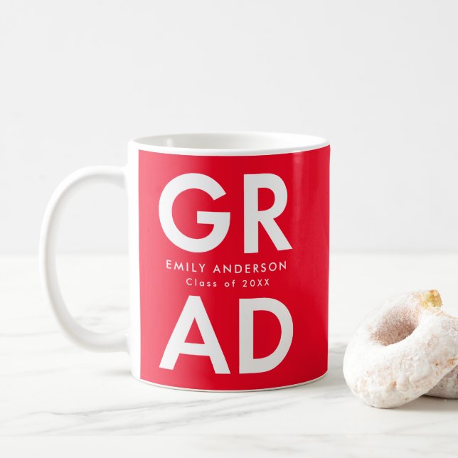Bold Grad Red Photo Coffee Mug (With Donut)
