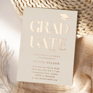 Bold Graduate Graduation Party Cream