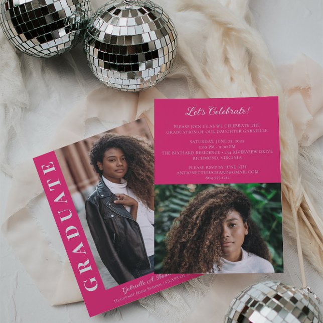 Bold Graduate Modern Photo Announcement (Creator Uploaded)