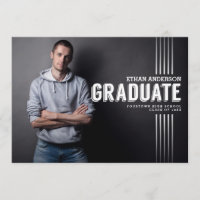 Bold Graduate | White Text Photo Graduation Party