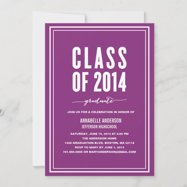 Bold Graduation Invitation (Front)