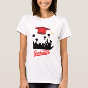 Bold Graduation Silhouette with Flying Cap Joy T-Shirt