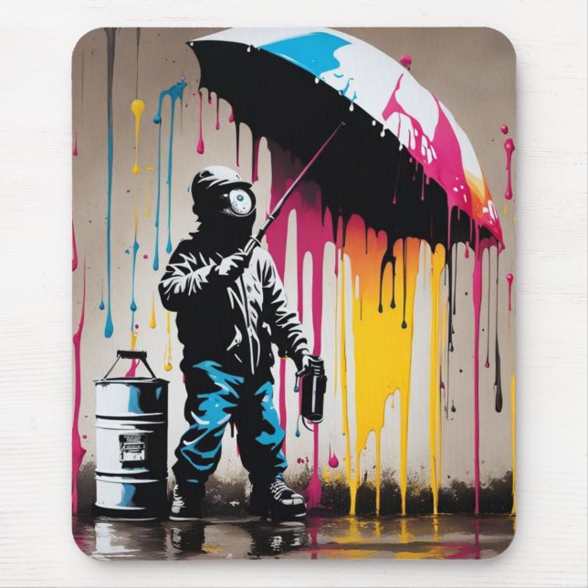 Bold Graffiti Kid Design Mouse Pad (Front)