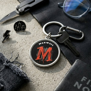 Bold Graffiti Monogram "M" - Customisable Urban Key Ring