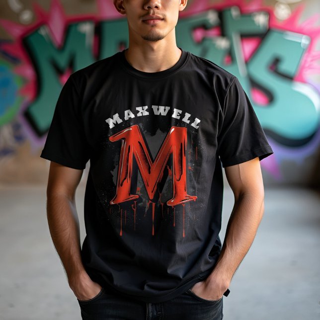  Bold Graffiti Monogram "M" - Customisable Urban T-Shirt (Creator Uploaded)