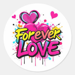 Bold Graffiti Splash Design Classic Round Sticker