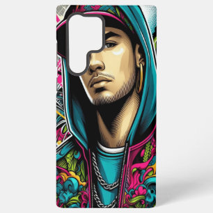 Bold Graffiti Vibes: Cool Street Art Portrait Samsung Galaxy Case
