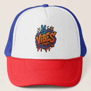 Bold Graffiti "Vibes" Street Art Trucker Hat