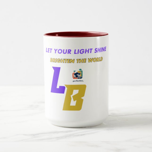 Bold Grandeur | Crimson and Gold Abstract Mug (Center)