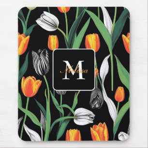 Bold Graphic Artistic Tulips Mouse Pad