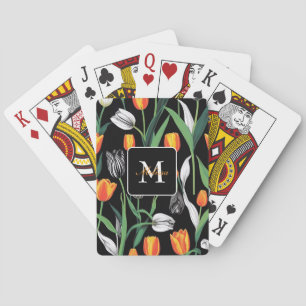 Bold Graphic Artistic Tulips Playing Cards