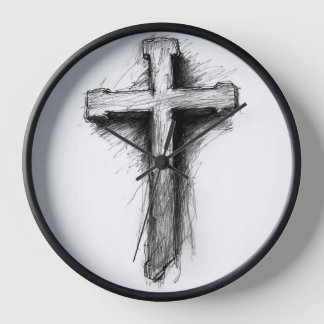 Bold, Graphic Christian Cross Wall Clock