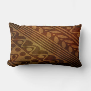 Bold Graphic in rust colours Lumbar Cushion