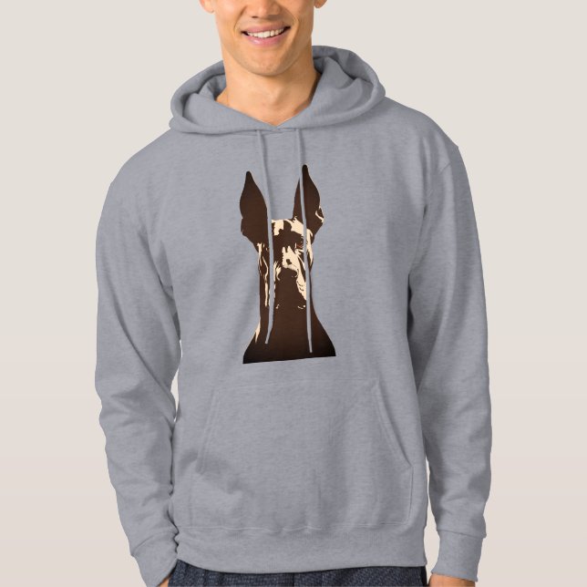 Bold Great Dane Dog Black and Orange Dog Hoodie (Front)
