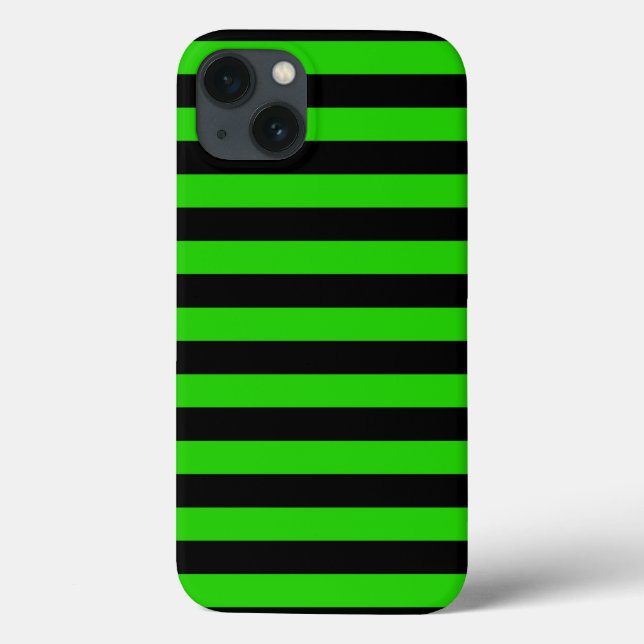 Bold Green and Black Stripes Pattern Case-Mate iPhone Case (Back)