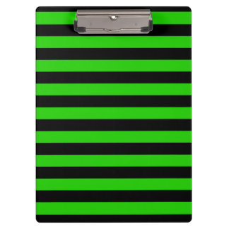 Bold Green and Black Stripes Pattern Clipboard